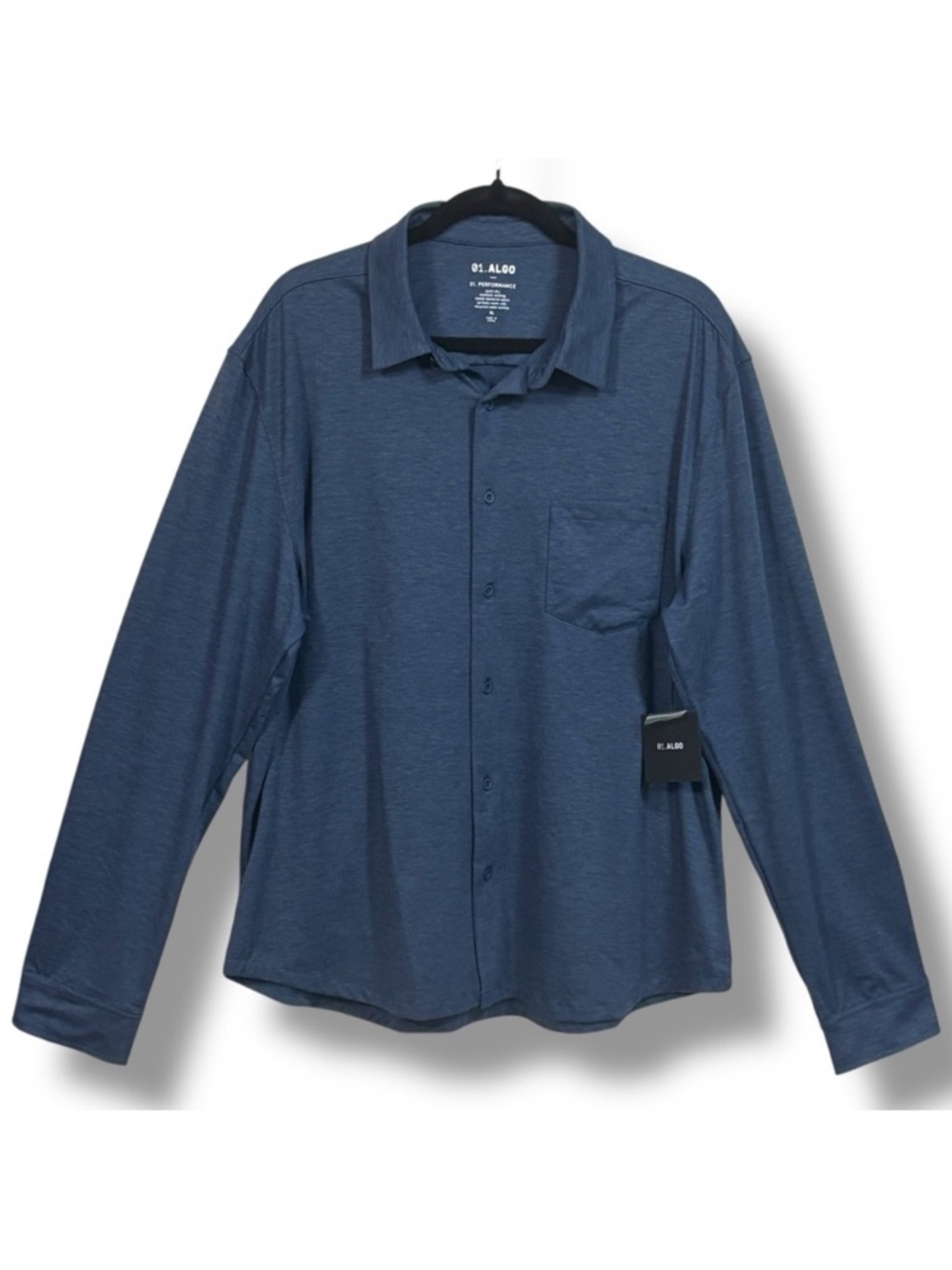 01. Algo Mens Blue Performance
Button Down Shirt XL NWT Stretch
Moisture Wicking